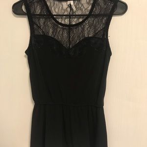 Black lace peplum top